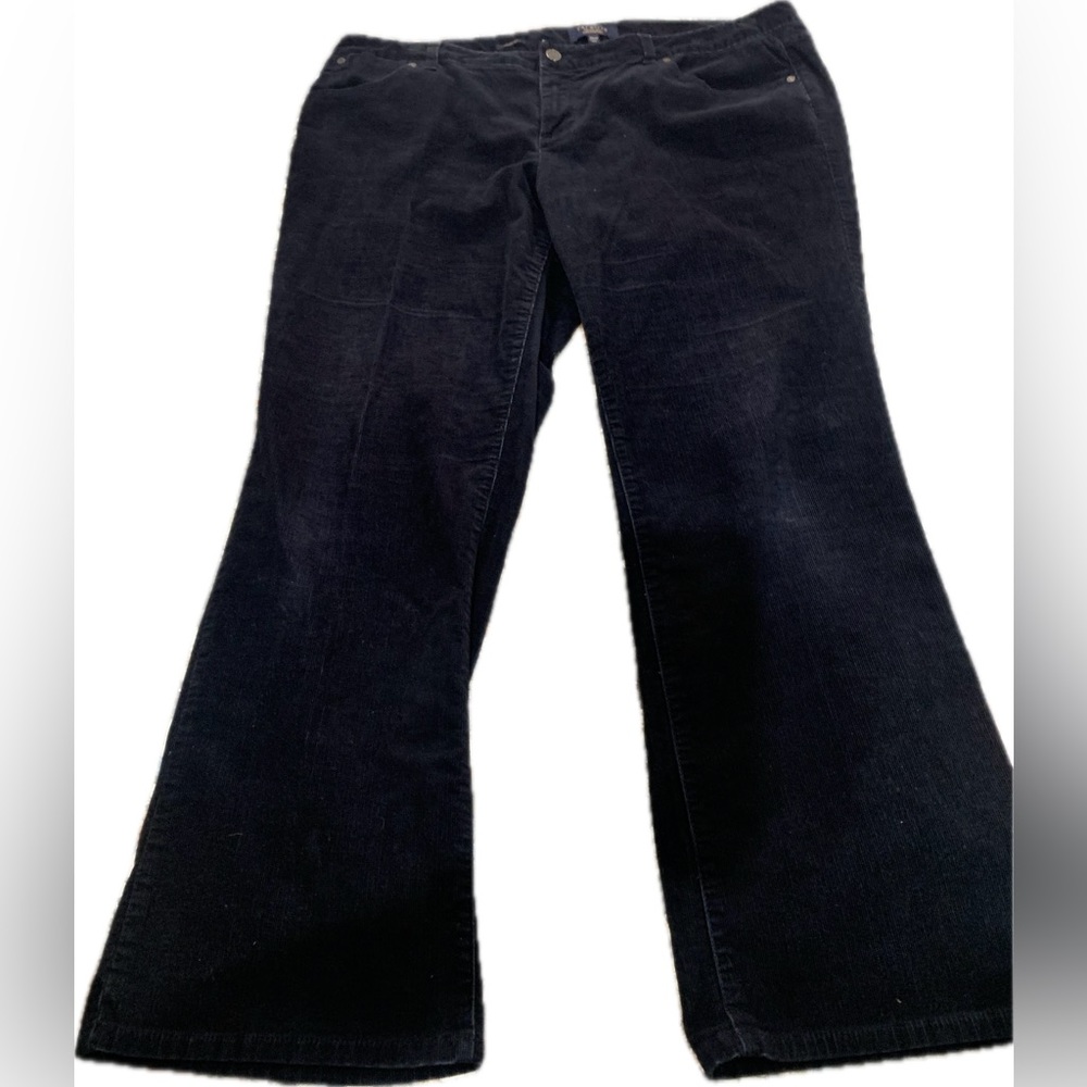 TALBOTS SIGNATURE BOOT CORDUROY PANTS BLACK WOMENS SIZE 20 WP